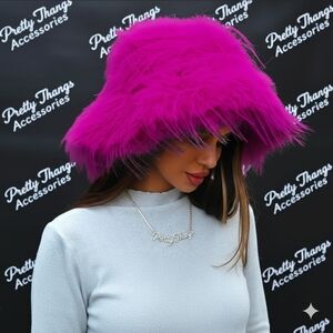 Fuchsia Feathered Hat